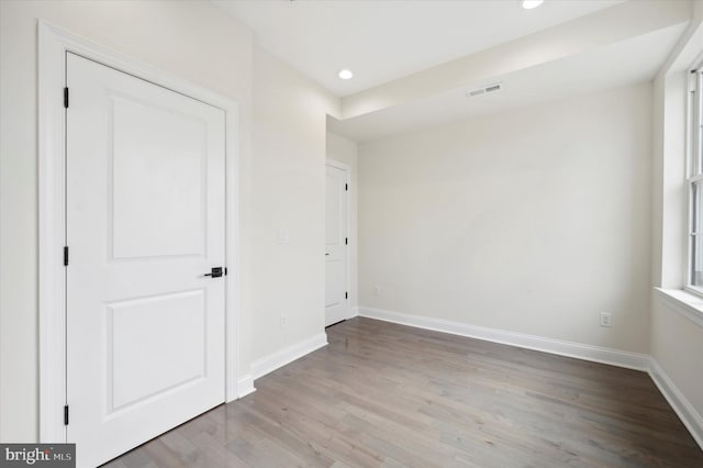 interior space with light hardwood / wood-style floors