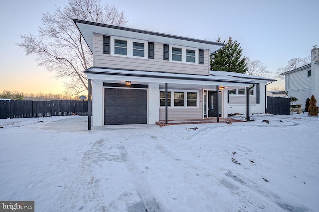 view of property with a garage