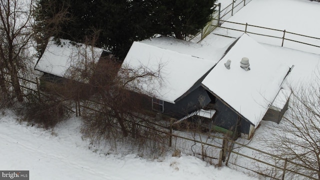 view of snowy aerial view