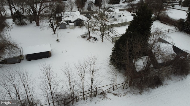 view of snowy aerial view