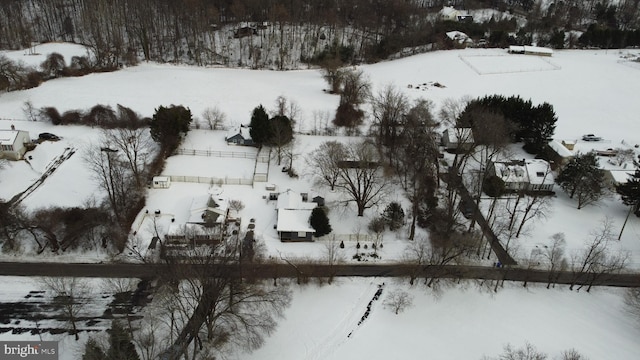 view of snowy aerial view