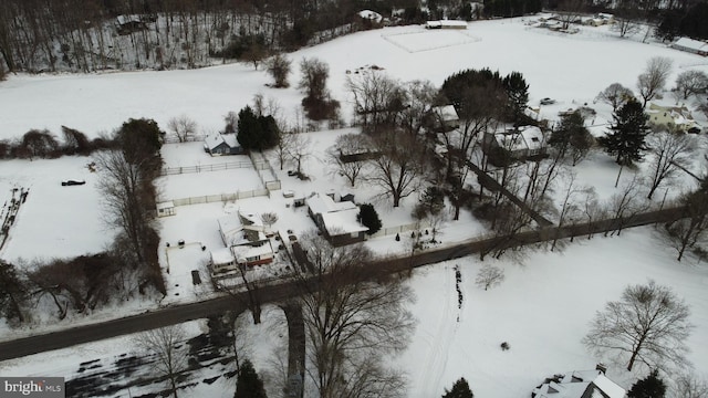 view of snowy aerial view