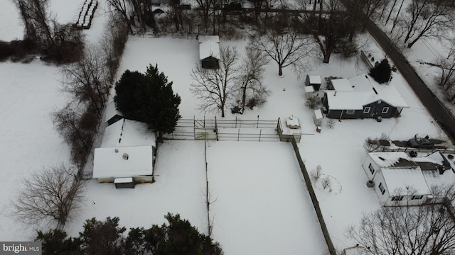 view of snowy aerial view