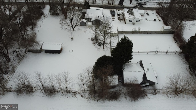 view of snowy aerial view