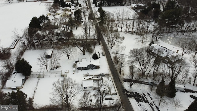 view of snowy aerial view