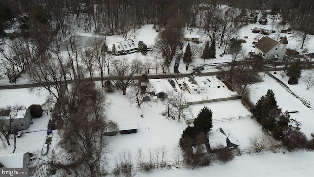 view of snowy aerial view