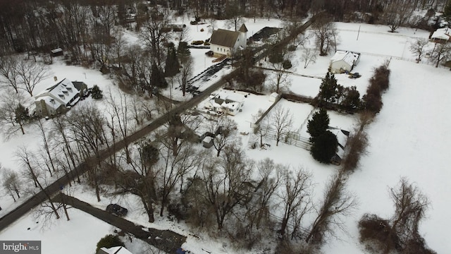 view of snowy aerial view