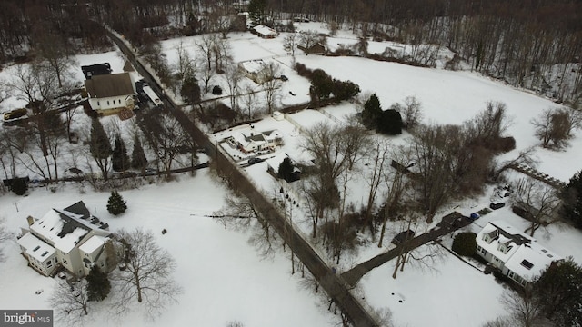 view of snowy aerial view