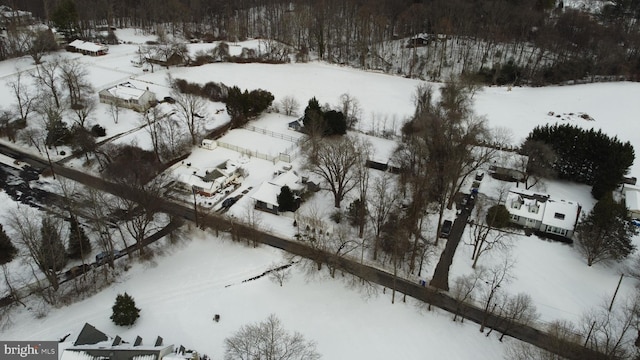 view of snowy aerial view