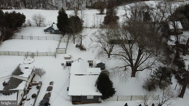 view of snowy aerial view