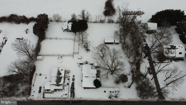 view of snowy aerial view