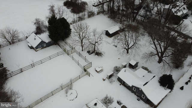 view of snowy aerial view