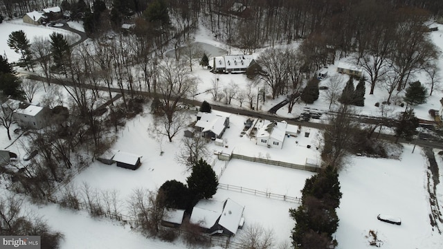 view of snowy aerial view