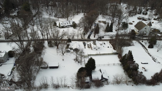 view of snowy aerial view