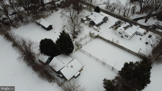 view of snowy aerial view