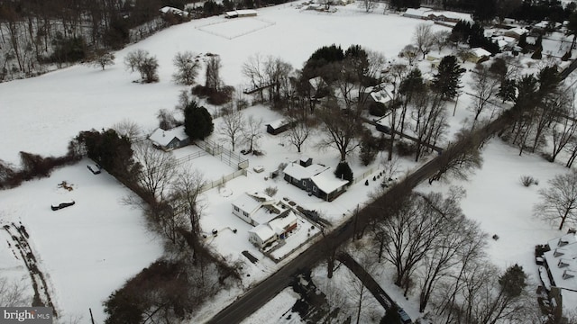 view of snowy aerial view