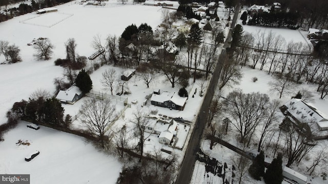 view of snowy aerial view