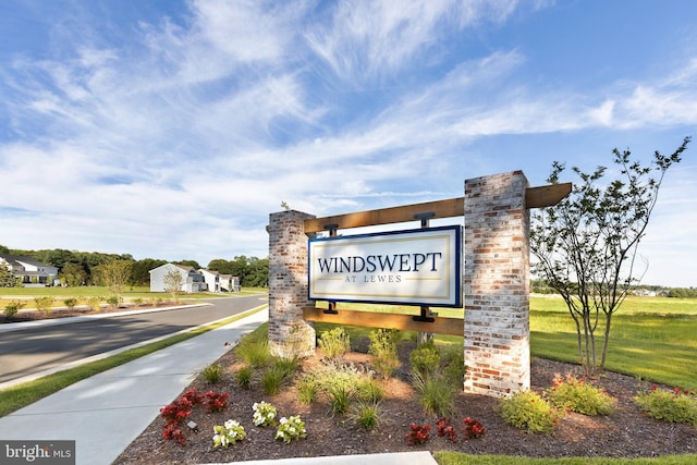 view of community sign