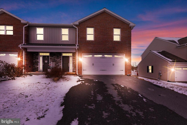 view of property with a garage