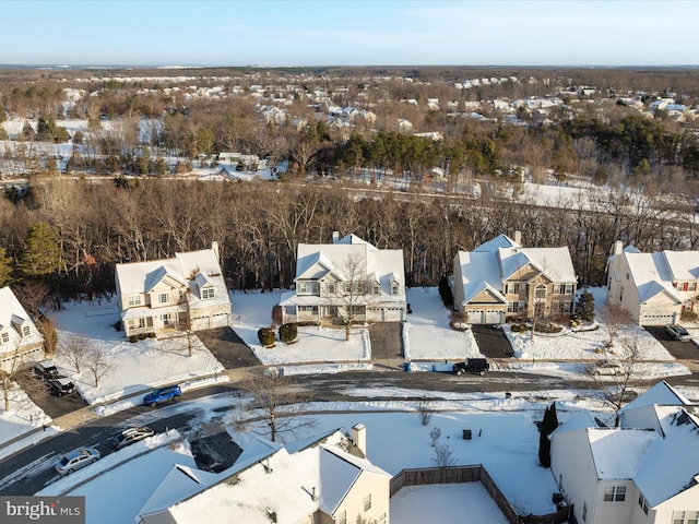 view of snowy aerial view