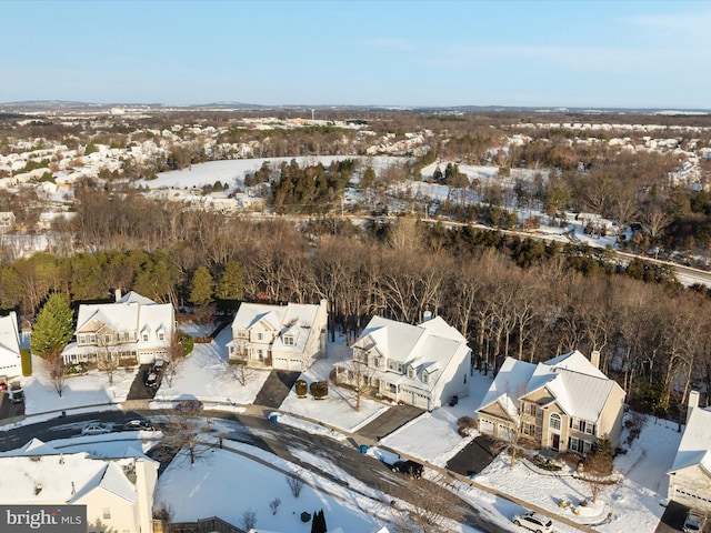 view of snowy aerial view