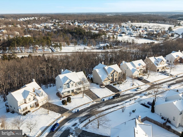 view of snowy aerial view