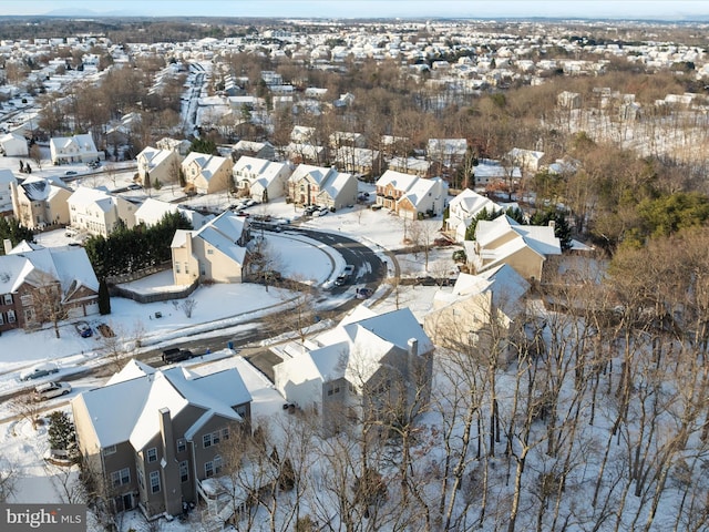 view of snowy aerial view