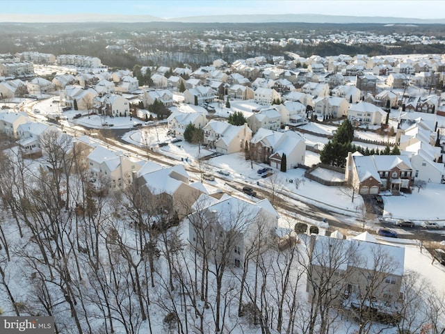 view of snowy aerial view