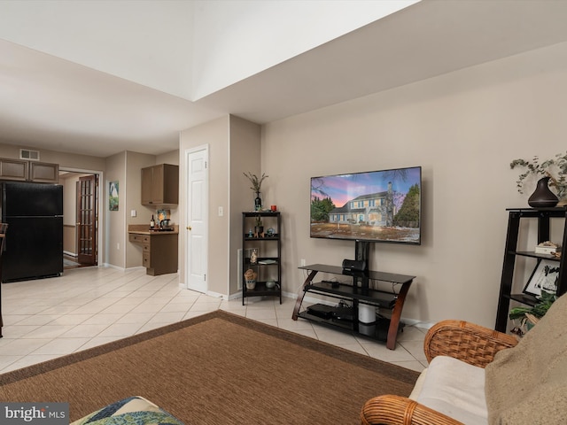 view of tiled living room