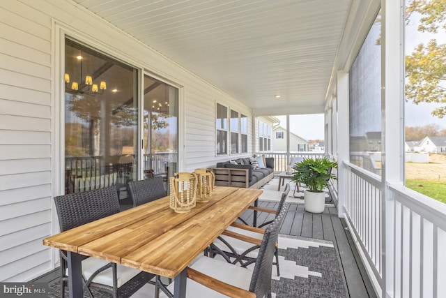 view of sunroom