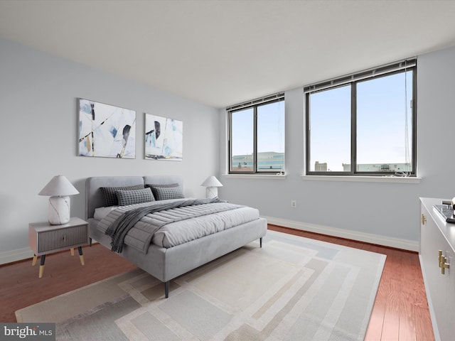 bedroom with hardwood / wood-style floors