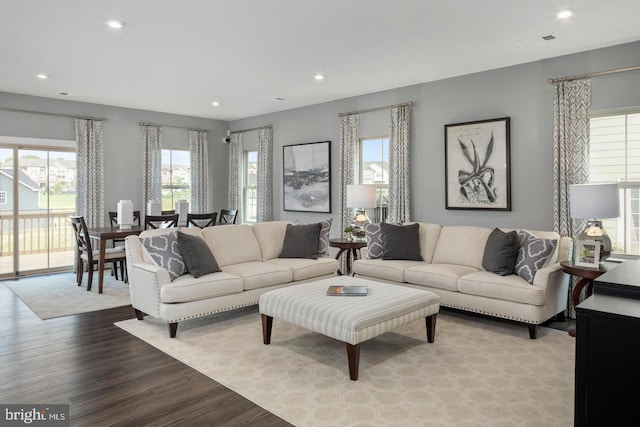 living room featuring light hardwood / wood-style floors