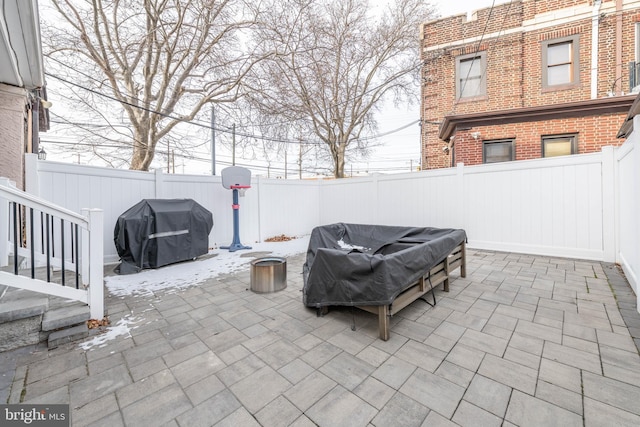 view of patio featuring grilling area