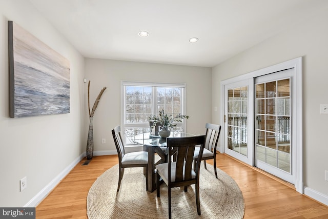 dining area featuring light hardwood / wood-style floors