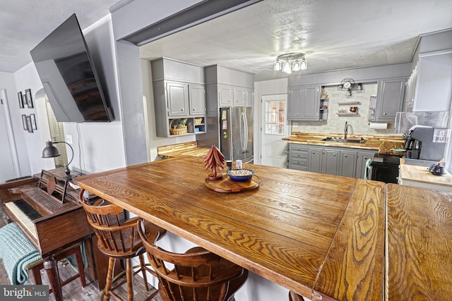 dining room featuring sink