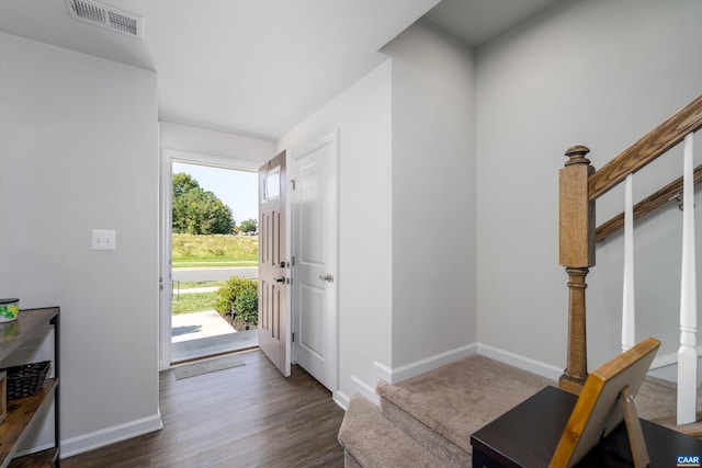 entryway featuring dark hardwood / wood-style flooring