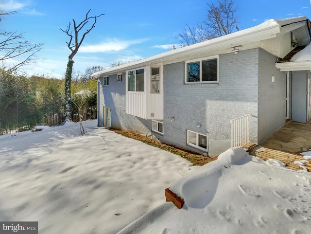 view of snowy exterior