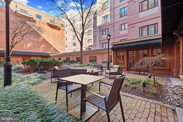 view of patio with an outdoor hangout area