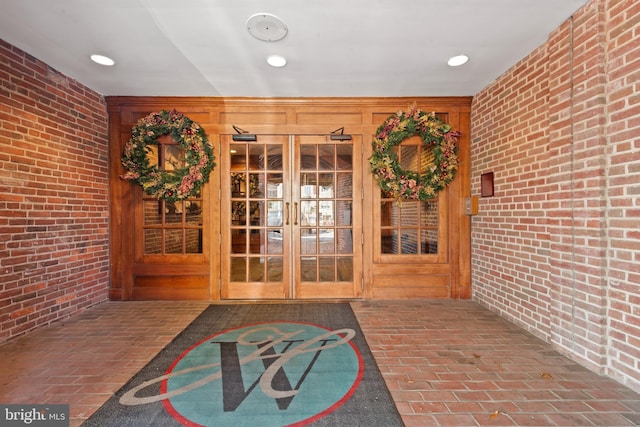 entrance to property featuring french doors