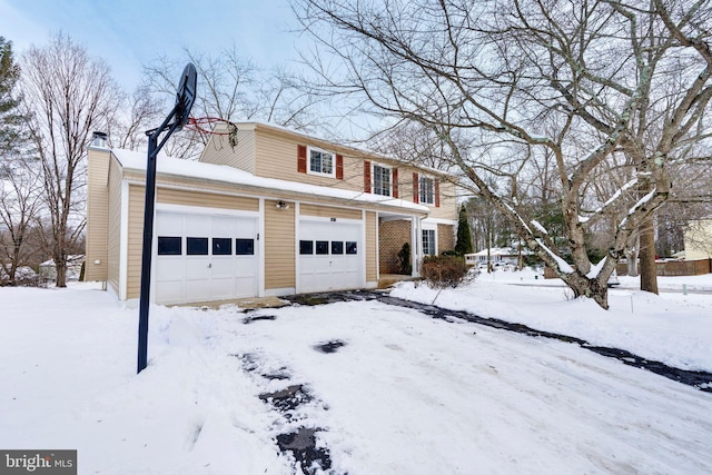 exterior space featuring a garage