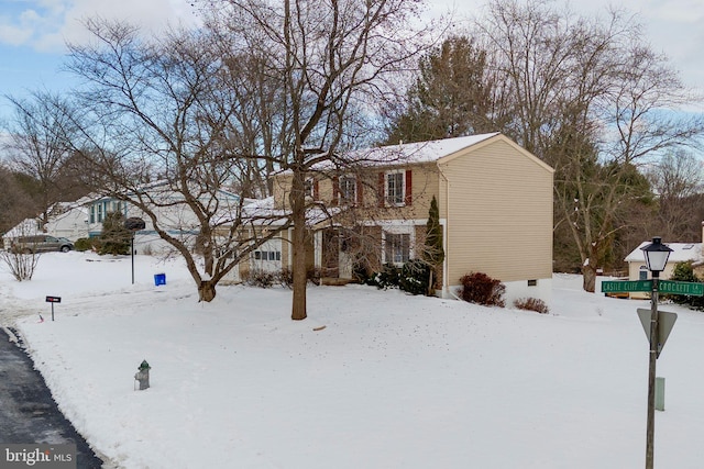 view of snow covered exterior