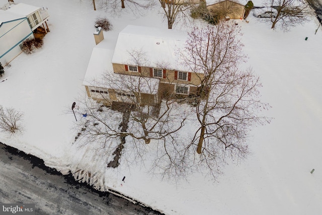 view of snowy aerial view