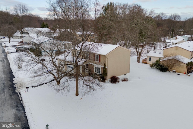 view of snowy aerial view