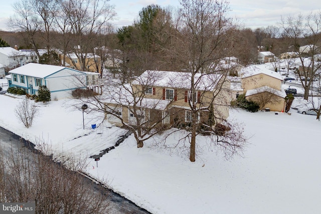 view of snowy aerial view