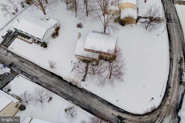 view of snowy aerial view