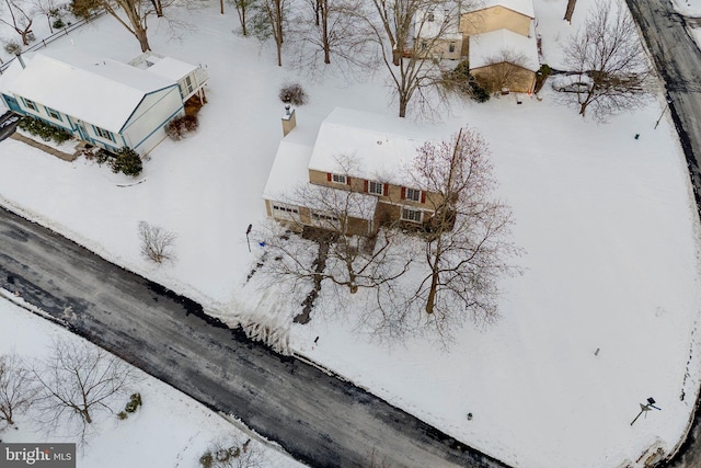 view of snowy aerial view