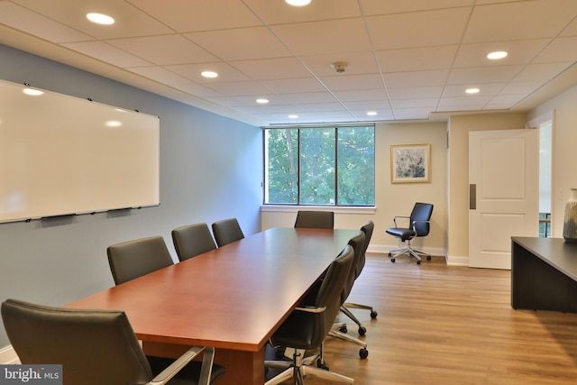 office area featuring light wood-type flooring