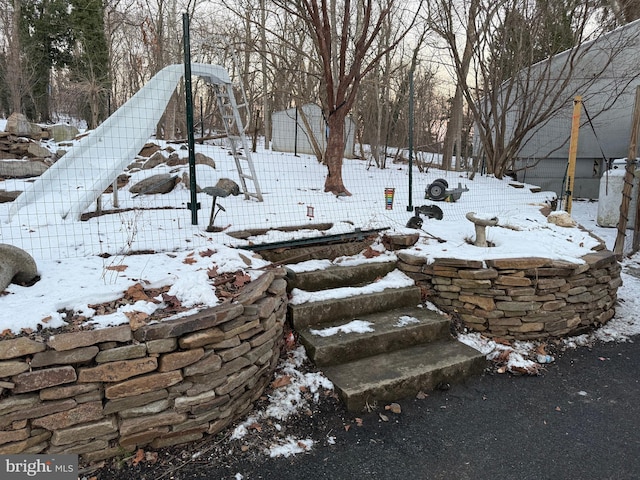 view of snowy yard