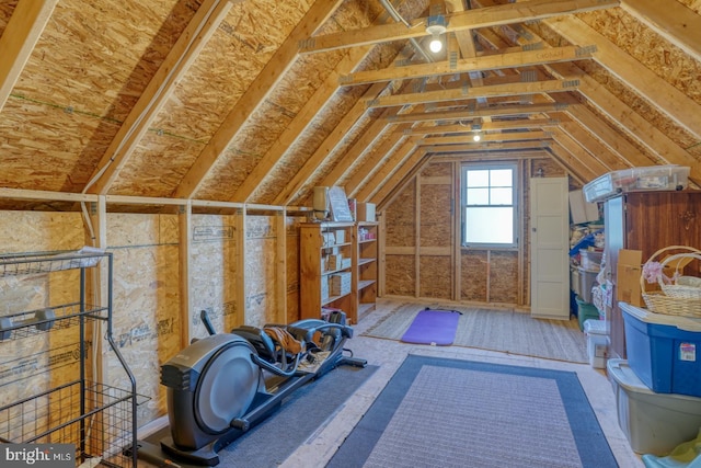 view of unfinished attic