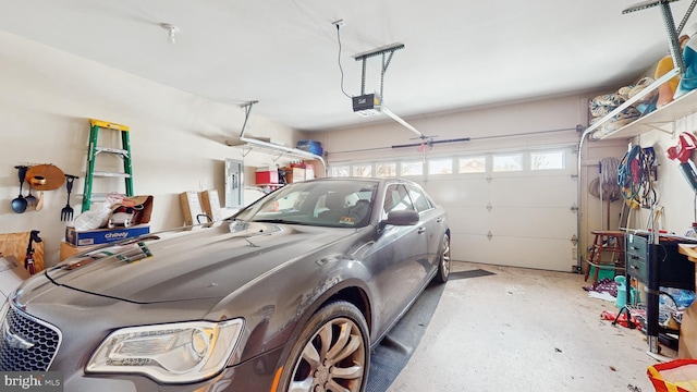 garage with electric panel